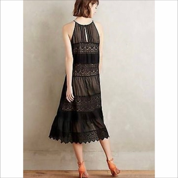 Anthropologie HD in Paris Villanelle Black Lace overlay Dress. Size S - Picture 2 of 12